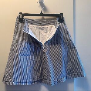 Ann Taylor LOFT Flare Mini Skirt Sz 0 MSRP:$59 Blue White Striped